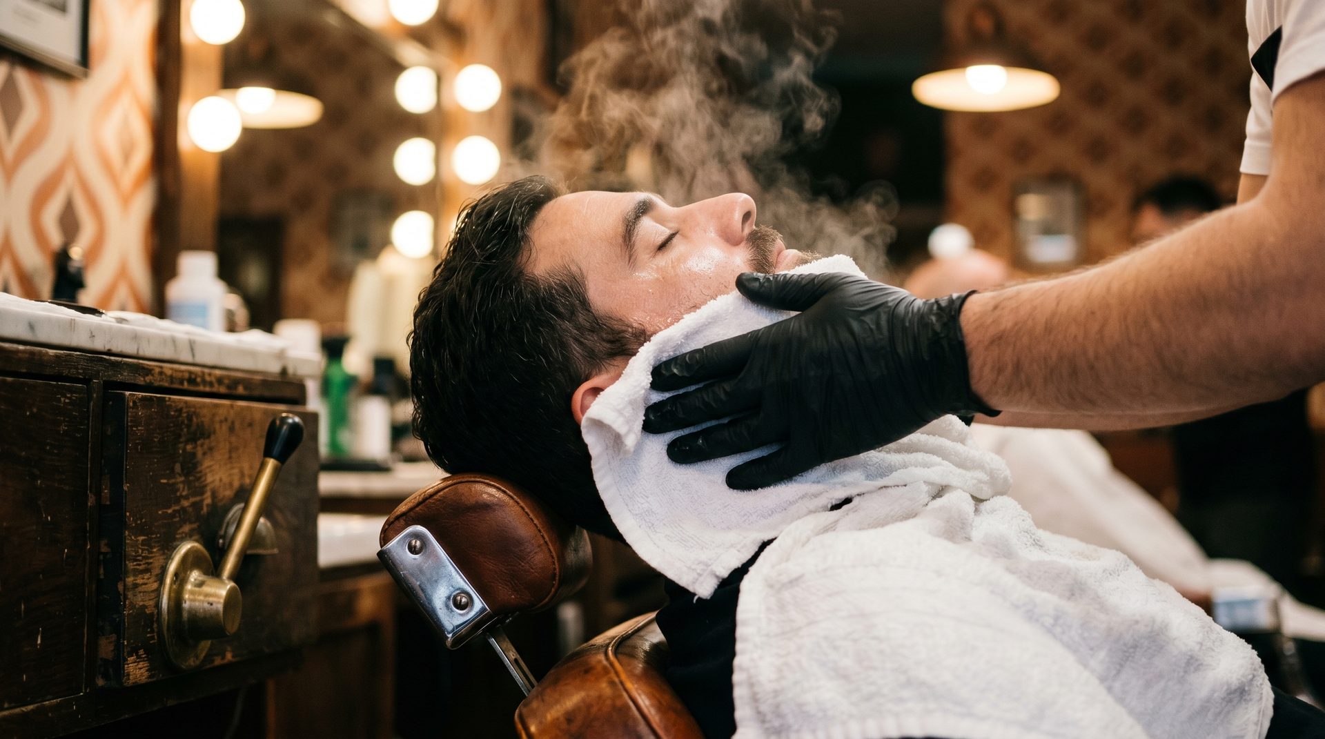 Hot towel shave at Doble Filo
