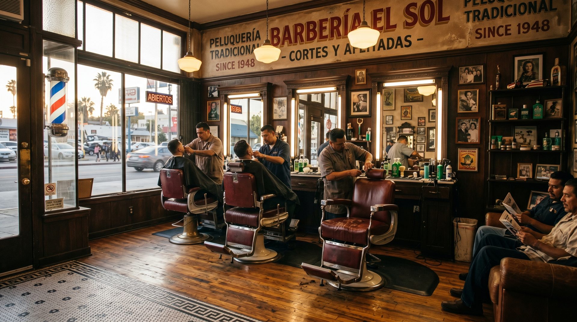Inside Doble Filo Barbershop on Washington Blvd, Mar Vista