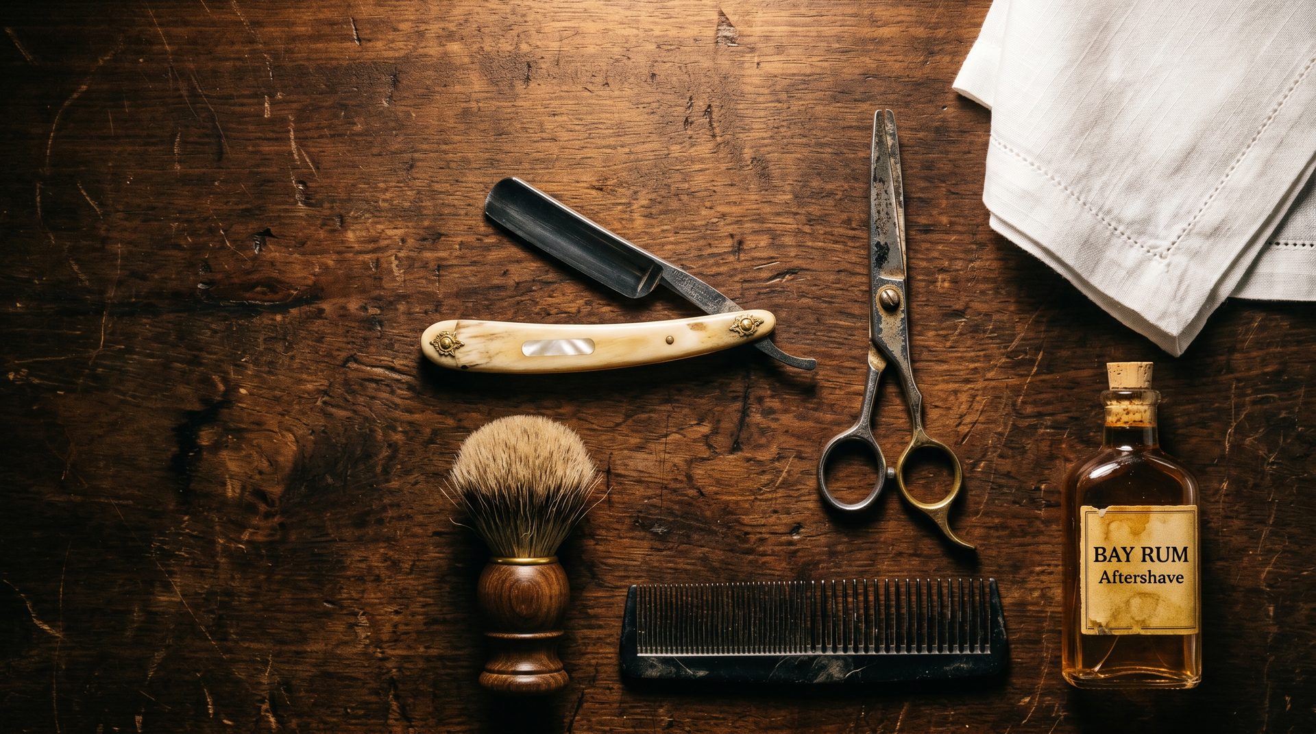 Vintage barber tools at Doble Filo
